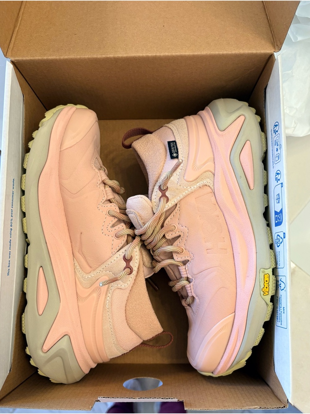 Pink Trail Sneakers with Beige Soles